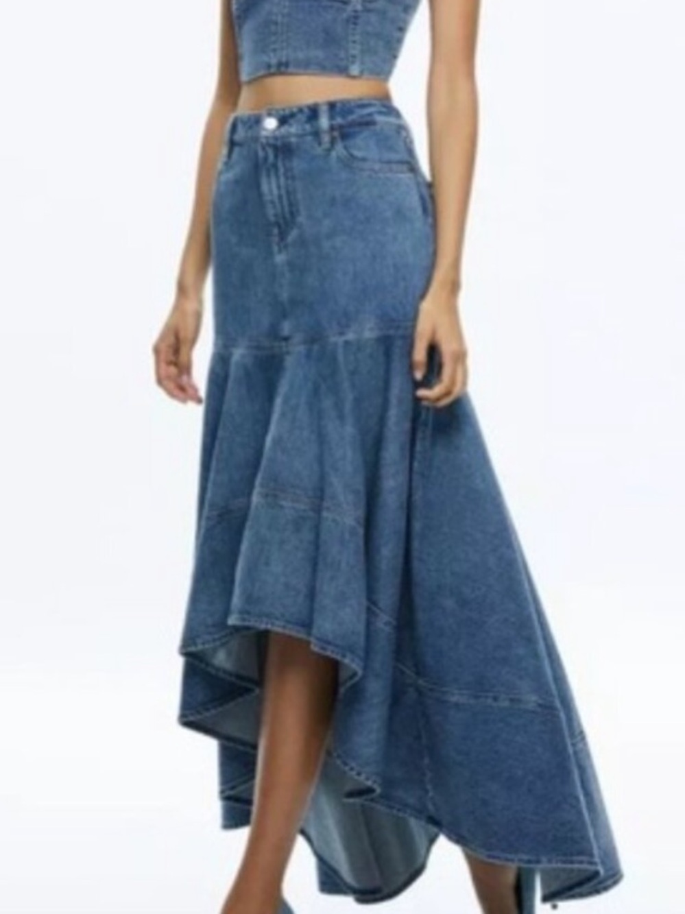 High-low denim skirt NWOT